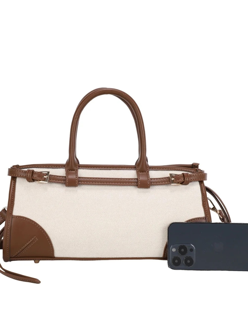 Women's Canvas and Leather Accent Mini Satchel